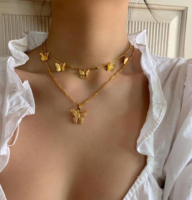Fashion Gold Moon Star Coin Necklace