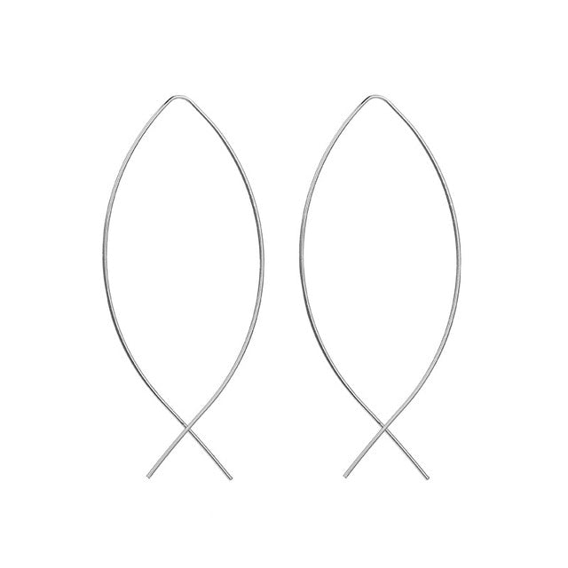 NEW Gold Metal Long Circle Pendant Earings Tassel Earrings