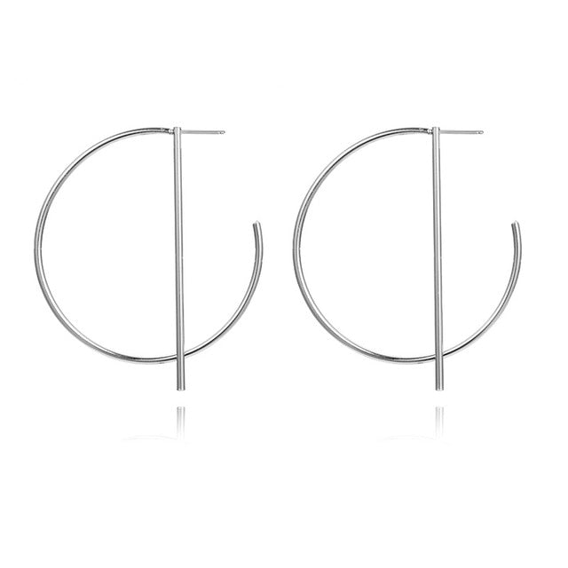 NEW Gold Metal Long Circle Pendant Earings Tassel Earrings