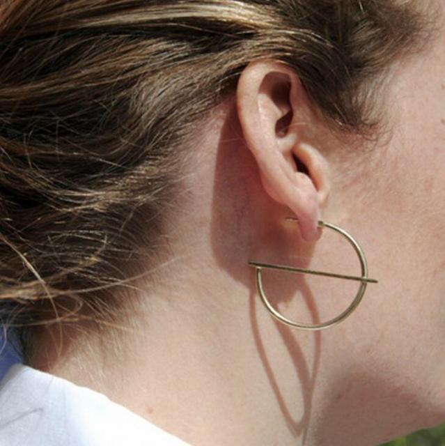NEW Gold Metal Long Circle Pendant Earings Tassel Earrings