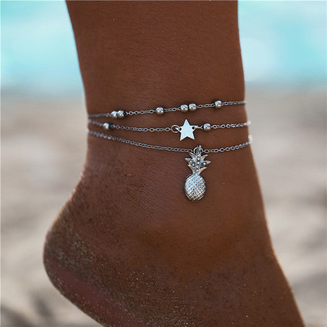 Vintage Multiple Layers Anklets for Women