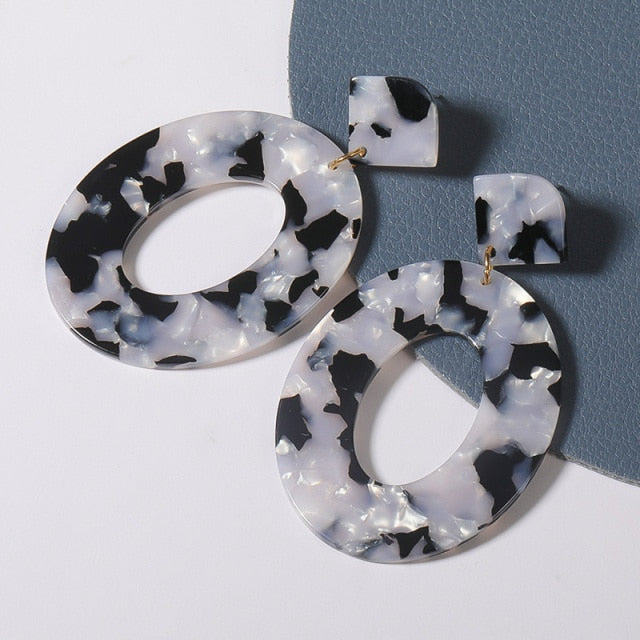 Geometric Acrylic Fashion Statement Drop Earrings