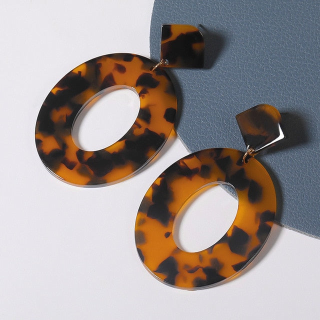 Geometric Acrylic Fashion Statement Drop Earrings