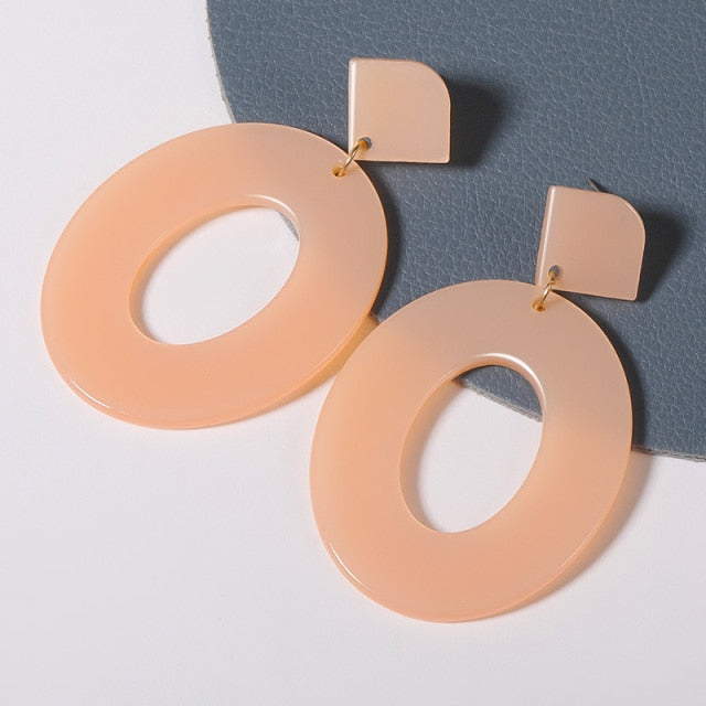 Geometric Acrylic Fashion Statement Drop Earrings