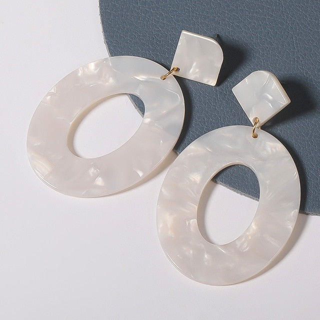 Geometric Acrylic Fashion Statement Drop Earrings