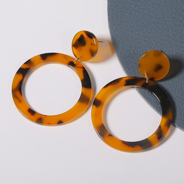 Geometric Acrylic Fashion Statement Drop Earrings