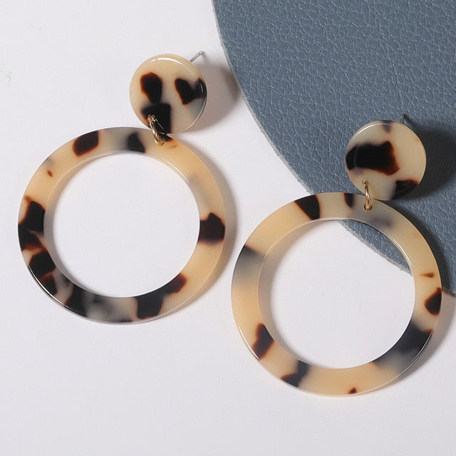Geometric Acrylic Fashion Statement Drop Earrings