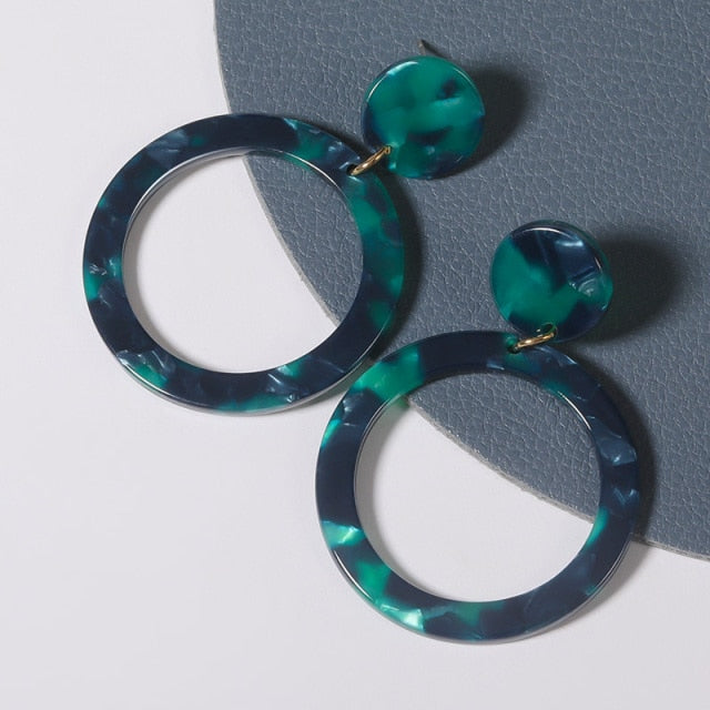Geometric Acrylic Fashion Statement Drop Earrings