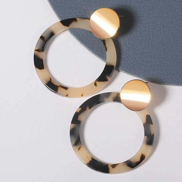 Geometric Acrylic Fashion Statement Drop Earrings