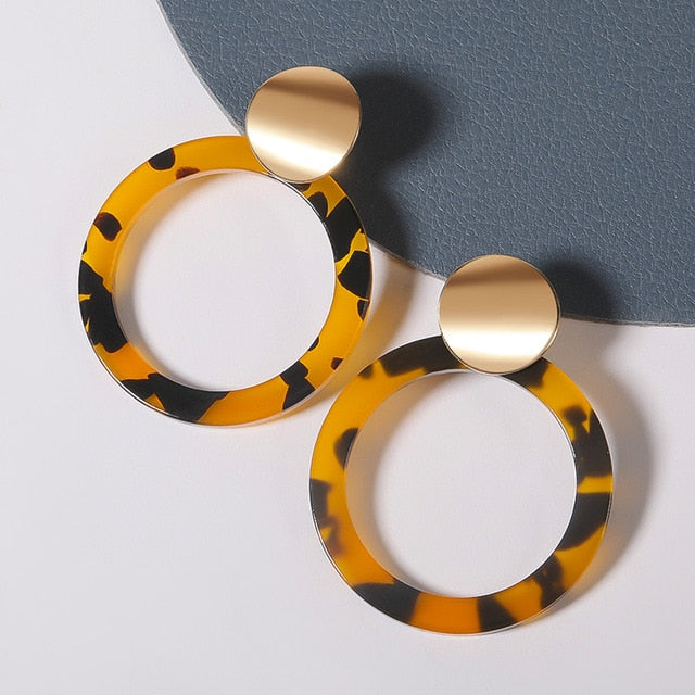 Geometric Acrylic Fashion Statement Drop Earrings