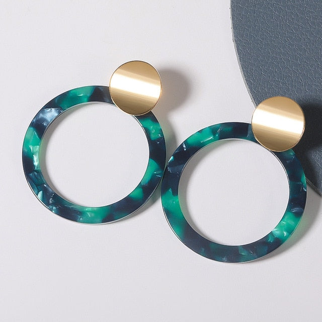 Geometric Acrylic Fashion Statement Drop Earrings