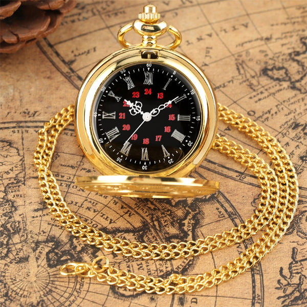 Reloj de bolsillo antiguo de cuarzo con números romanos retro