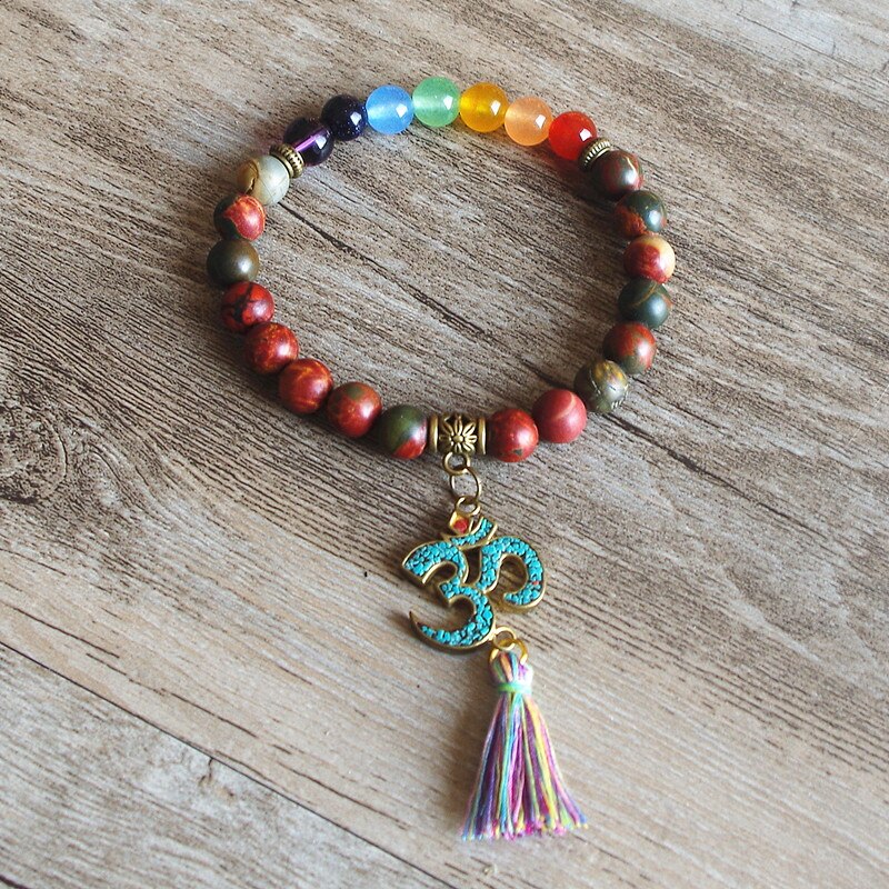 7 Chakra OM Tassels Bracelet