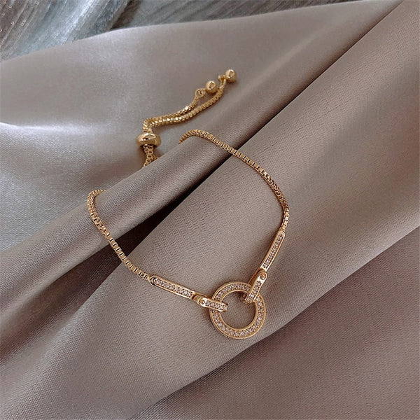 Pulsera con colgante de circonita cúbica AAA sencilla y moderna