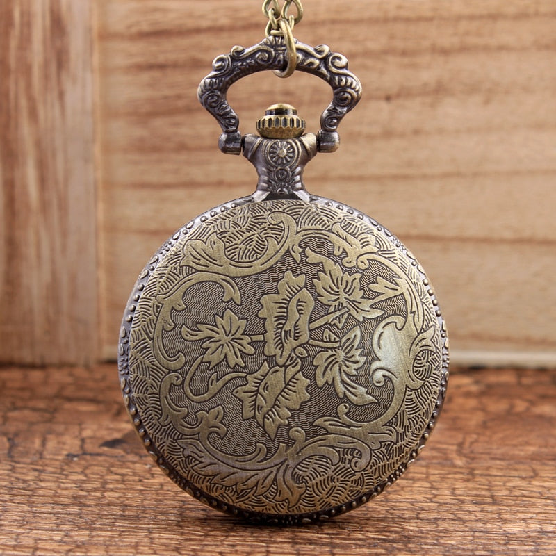 Retro Antique Chinese Zodiac Openwork Pendant Necklace Pocket Fob Watch