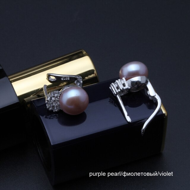 Fashion Natural freshwater black pearl ear clip