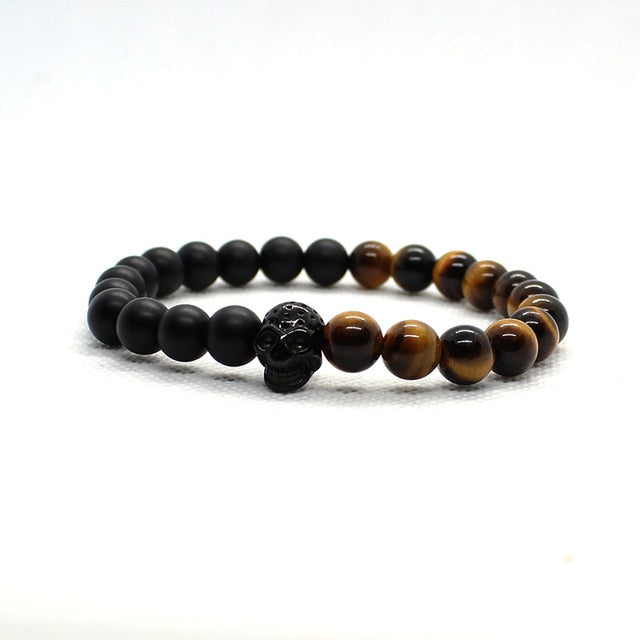 Stone Beads Bracelet Men Accessories Crown Braclets