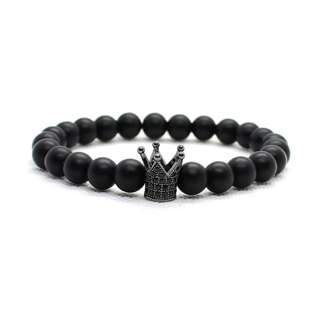 Stone Beads Bracelet Men Accessories Crown Braclets