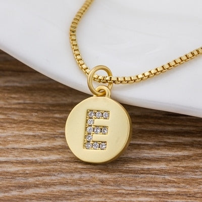 Women Girls Gold Initial 26 Letters Necklace