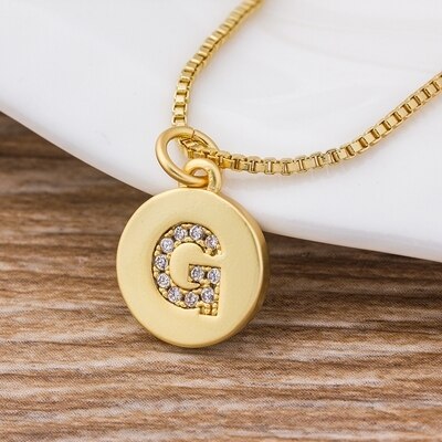 Women Girls Gold Initial 26 Letters Necklace