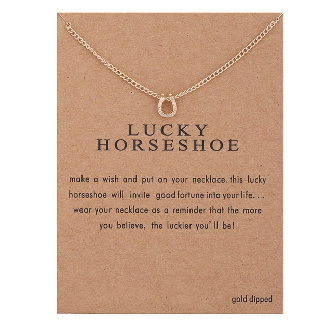 Clover Unicorn Luck Pendant Necklaces