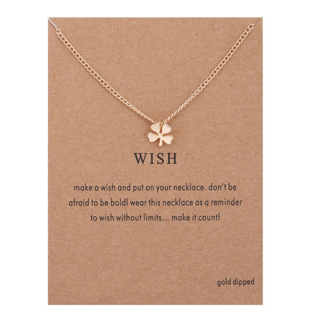 Clover Unicorn Luck Pendant Necklaces
