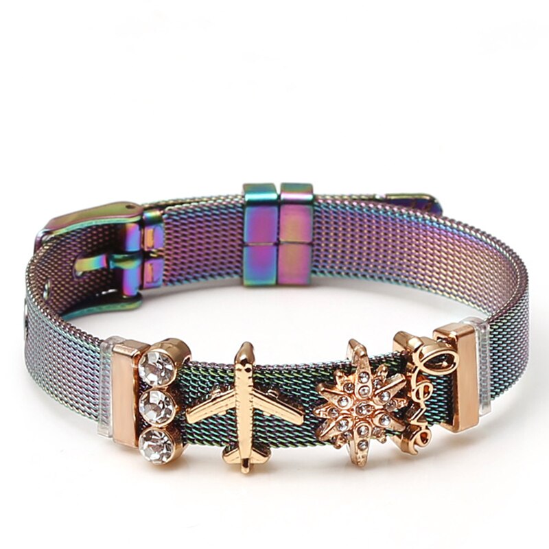 Colorful Stainless Steel Mesh Watch Belt Bracelets For Women