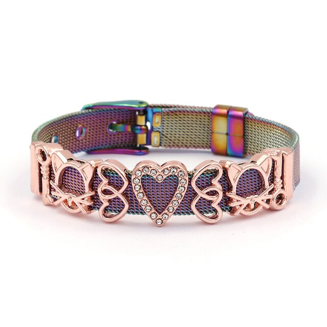 Colorful Stainless Steel Mesh Watch Belt Bracelets For Women