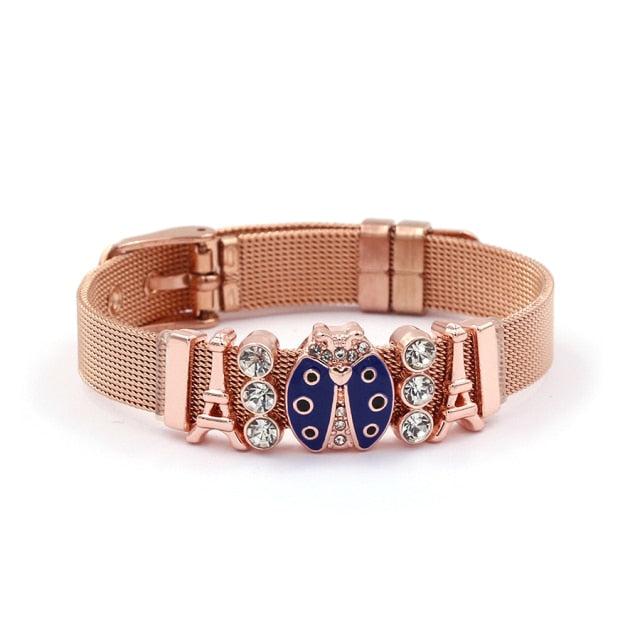 Colorful Stainless Steel Mesh Watch Belt Bracelets For Women