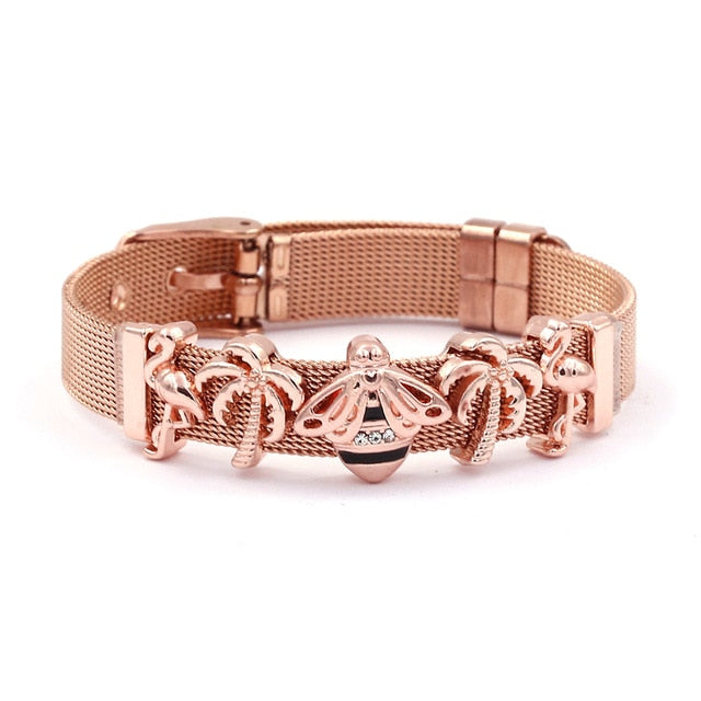 Colorful Stainless Steel Mesh Watch Belt Bracelets For Women
