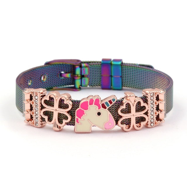 Colorful Stainless Steel Mesh Watch Belt Bracelets For Women