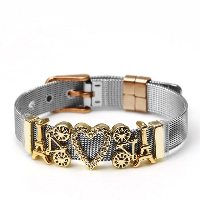 Colorful Stainless Steel Mesh Watch Belt Bracelets For Women