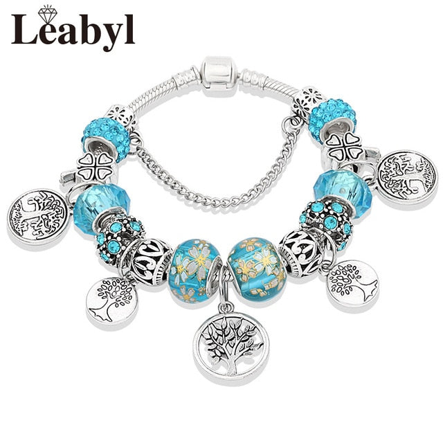 Tibetan Silver Tree of Life Fashion Bead Bracelet