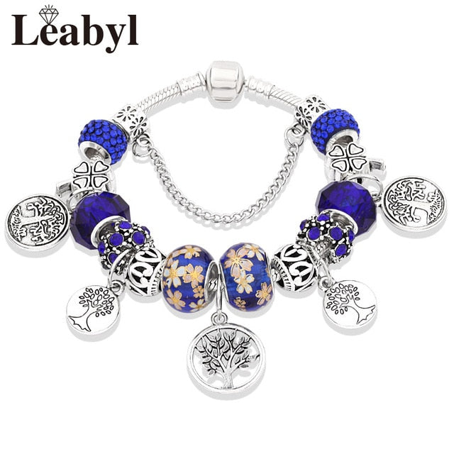 Tibetan Silver Tree of Life Fashion Bead Bracelet