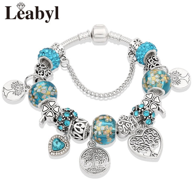 Tibetan Silver Tree of Life Fashion Bead Bracelet