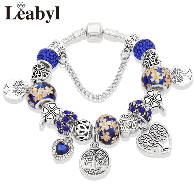 Tibetan Silver Tree of Life Fashion Bead Bracelet