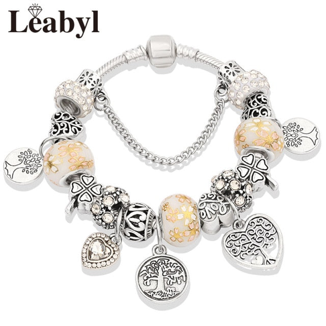 Tibetan Silver Tree of Life Fashion Bead Bracelet