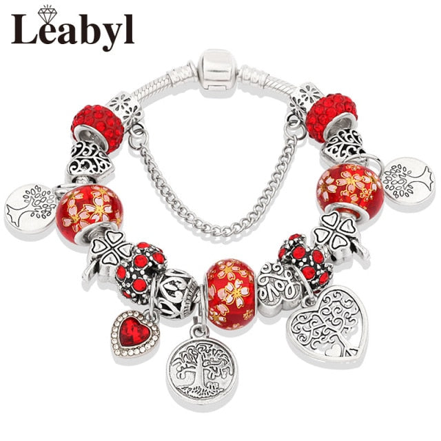 Tibetan Silver Tree of Life Fashion Bead Bracelet