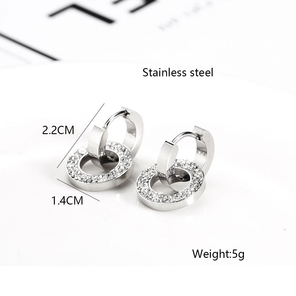 Stud Earrings Stainless Steel Jewelry Woman