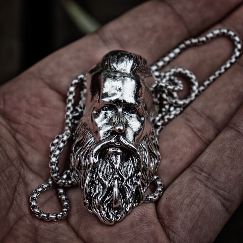 Cool Men’s Silver Color Beard Gentleman Pendant Necklace Gift for Him