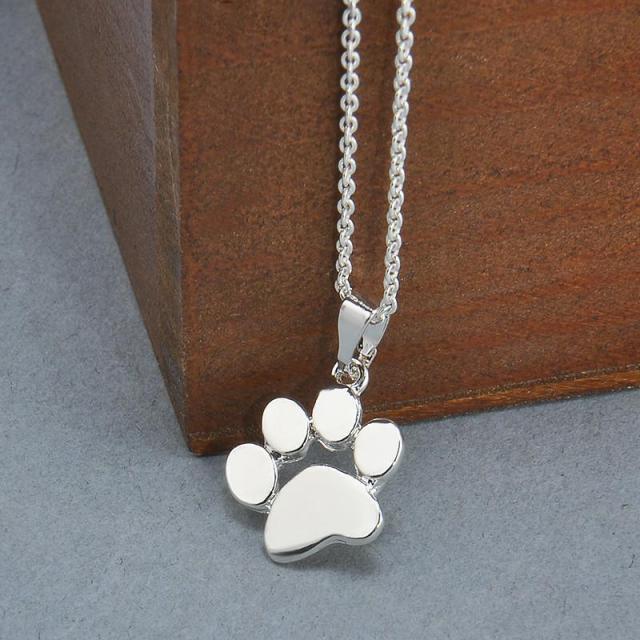 Silver Color Gold Dog Cat Necklace
