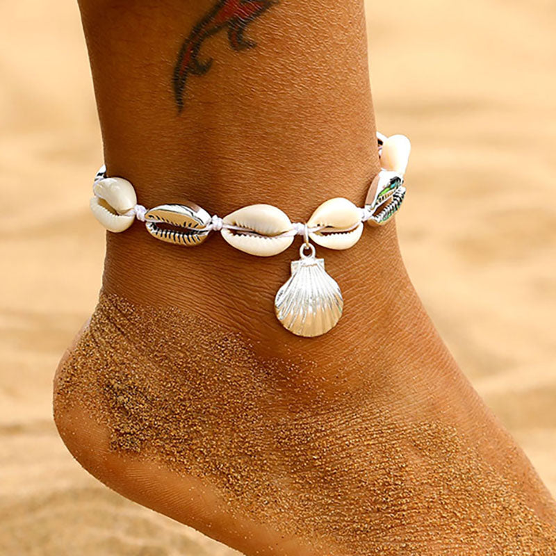Bohemian Natural Shell Conch Rope Anklets For Women