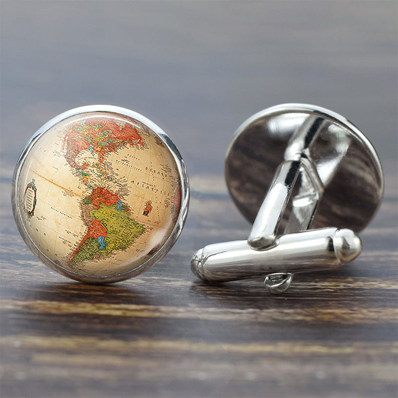 World Map Globe Cufflinks