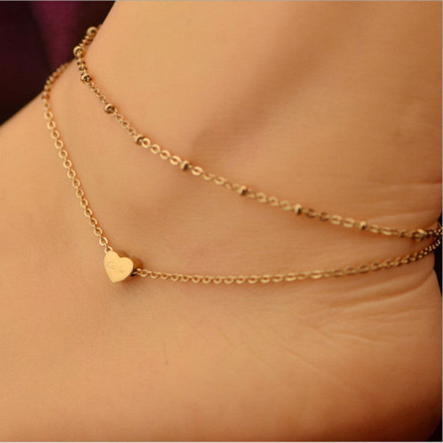 Simple Woman Anklets Casual/Sporty Gold Silver Color Chain