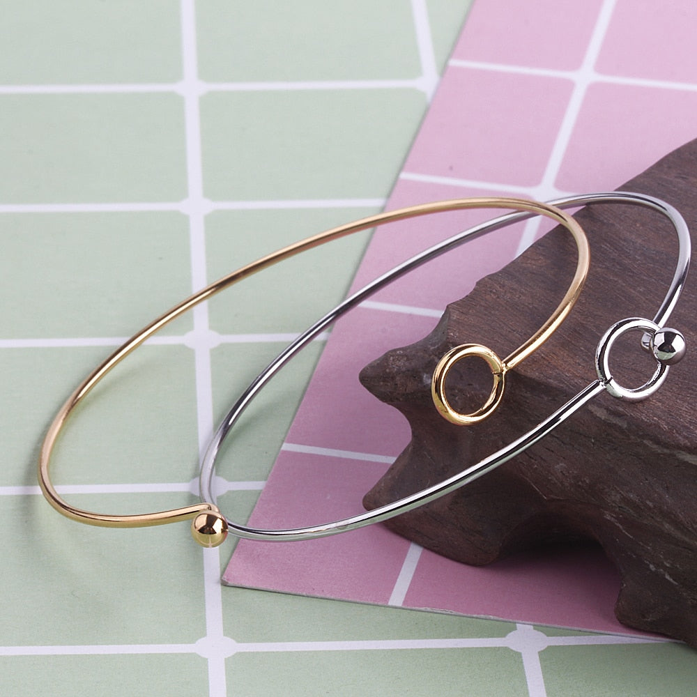 Cuff Bangles Stainless Steel Charm Bracelets for Women