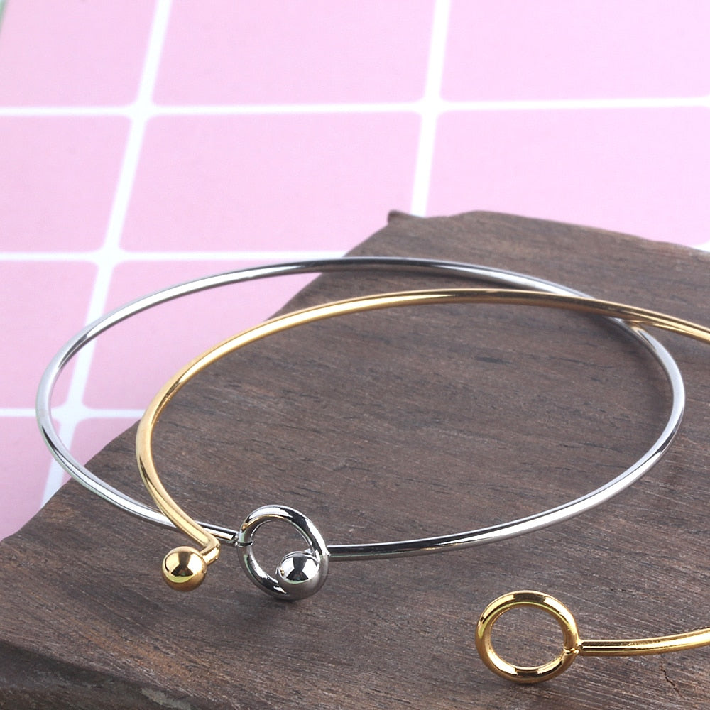 Cuff Bangles Stainless Steel Charm Bracelets for Women