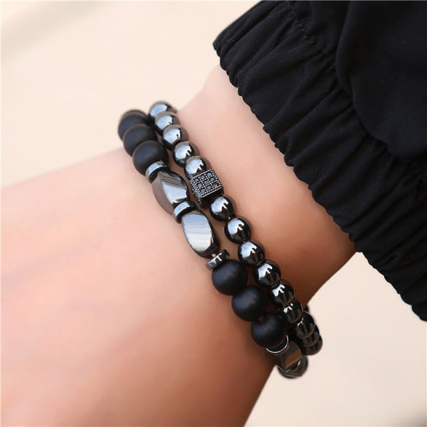 Conjuntos de pulseras con dijes de bola y barra de discoteca de 8 mm