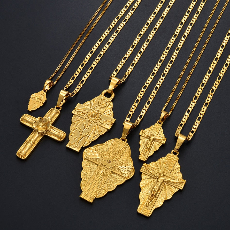 6 Model The Cross Pendant Chain Necklaces