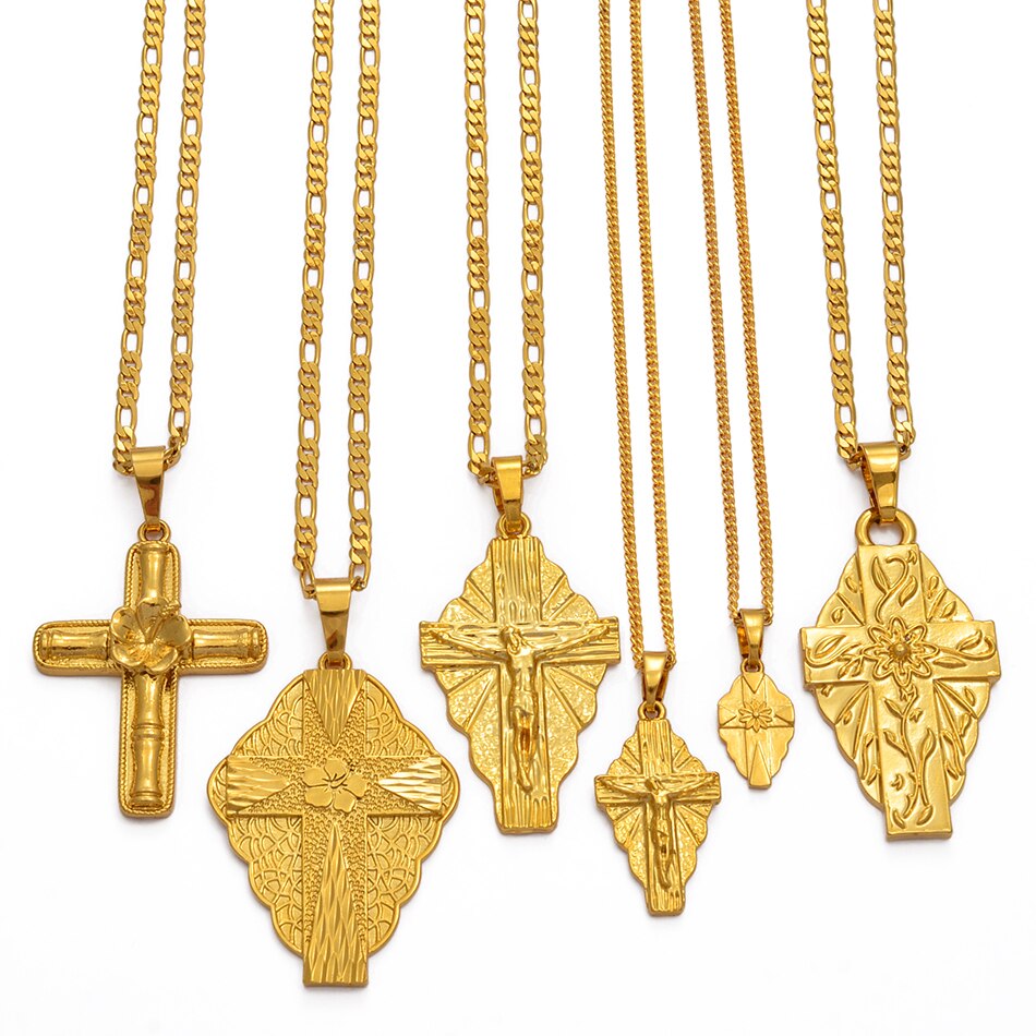 6 Model The Cross Pendant Chain Necklaces