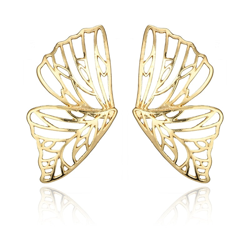 Gold Hollow Butterfly Drop Dangle Earring